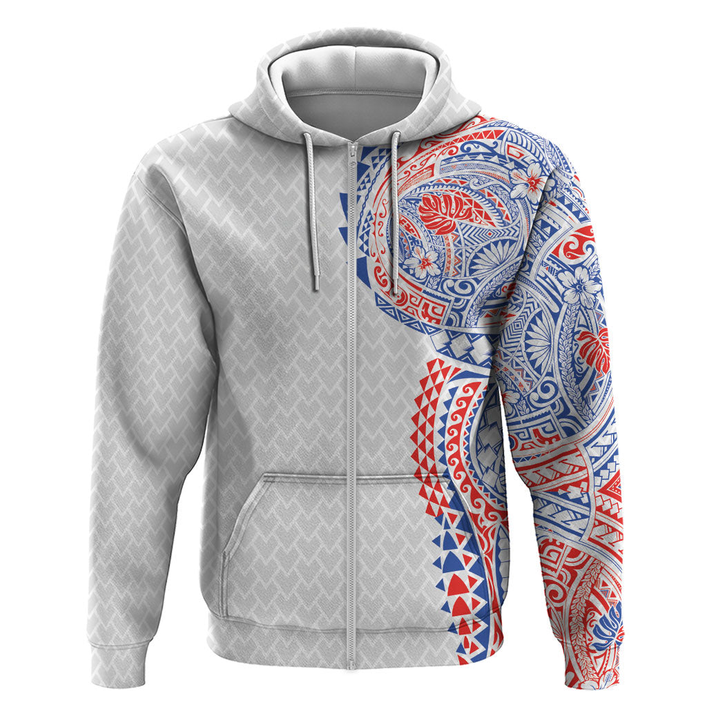 Hawaiian Traditional Tattoos Hoodie Kakau Tribal Tropical Plant Motif Hawaii Flag Color Inspired