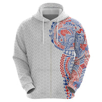 Hawaiian Traditional Tattoos Hoodie Kakau Tribal Tropical Plant Motif Hawaii Flag Color Inspired