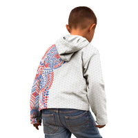 Hawaiian Traditional Tattoos Kid Hoodie Kakau Tribal Tropical Plant Motif Hawaii Flag Color Inspired