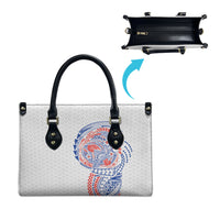 Hawaiian Traditional Tattoos Leather Bag Kakau Tribal Tropical Plant Motif Hawaii Flag Color Inspired