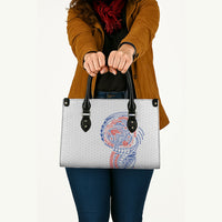 Hawaiian Traditional Tattoos Leather Bag Kakau Tribal Tropical Plant Motif Hawaii Flag Color Inspired
