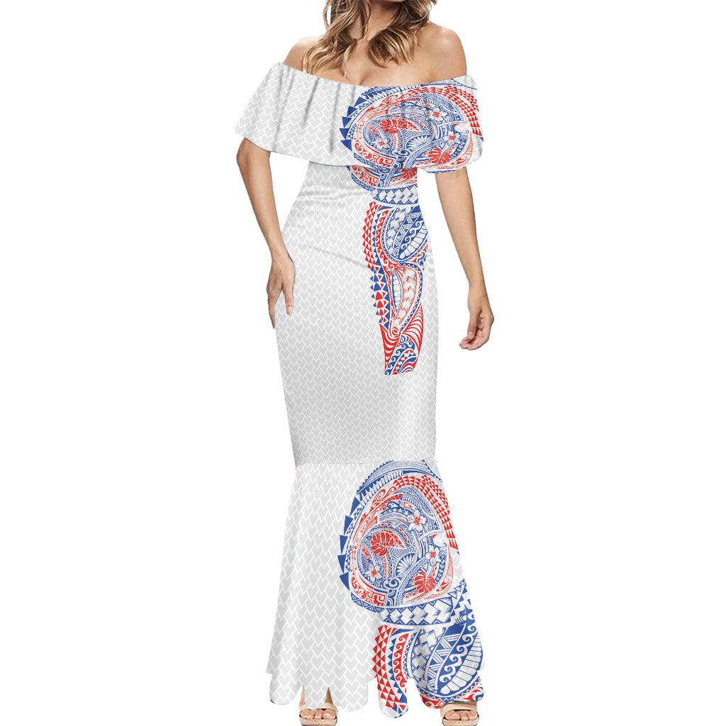 Hawaiian Traditional Tattoos Mermaid Dress Kakau Tribal Tropical Plant Motif Hawaii Flag Color Inspired