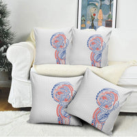 Hawaiian Traditional Tattoos Pillow Cover Kakau Tribal Tropical Plant Motif Hawaii Flag Color Inspired