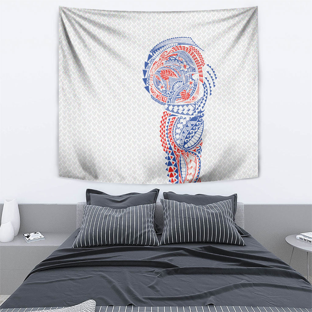 Hawaiian Traditional Tattoos Tapestry Kakau Tribal Tropical Plant Motif Hawaii Flag Color Inspired