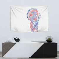 Hawaiian Traditional Tattoos Tapestry Kakau Tribal Tropical Plant Motif Hawaii Flag Color Inspired