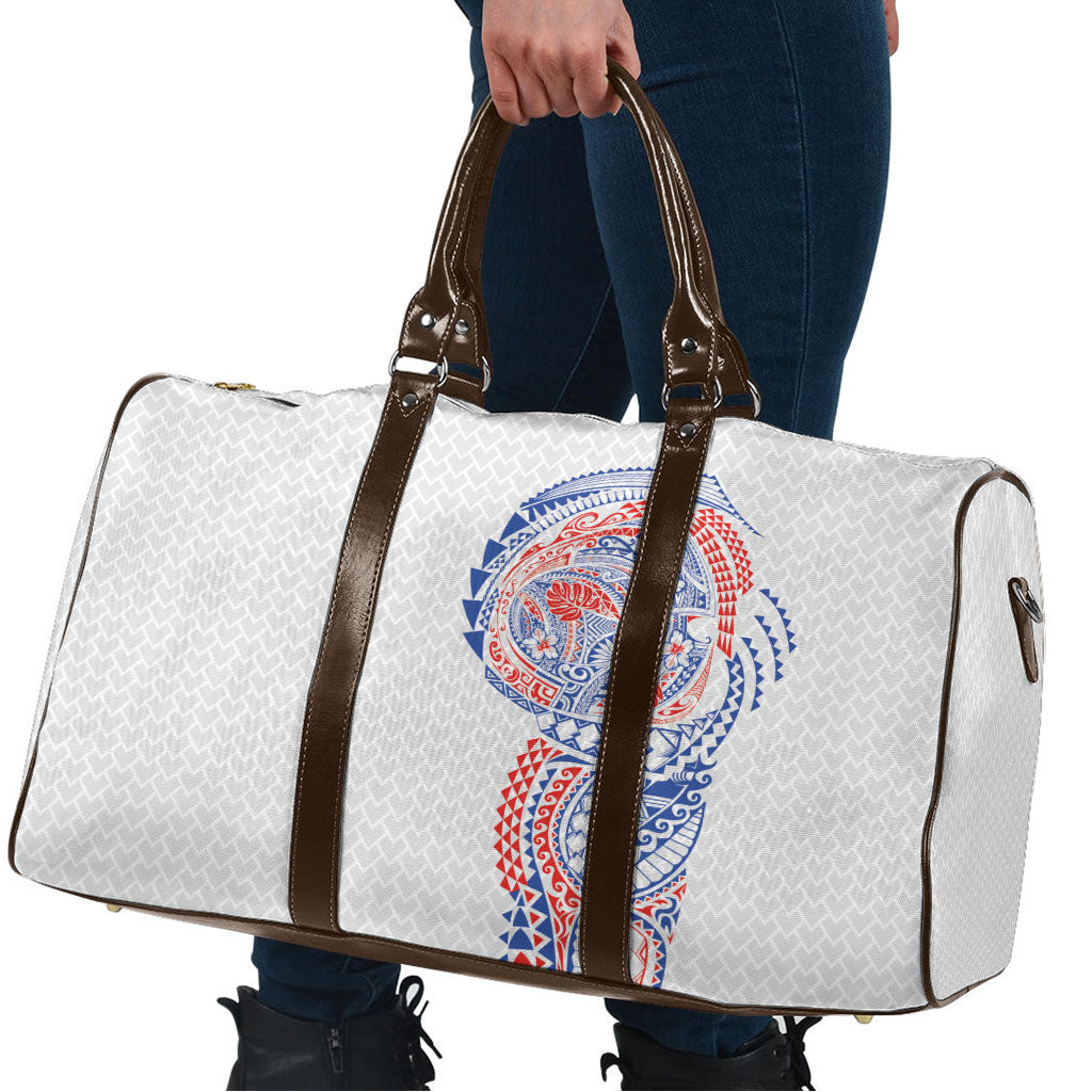 Hawaiian Traditional Tattoos Travel Bag Kakau Tribal Tropical Plant Motif Hawaii Flag Color Inspired