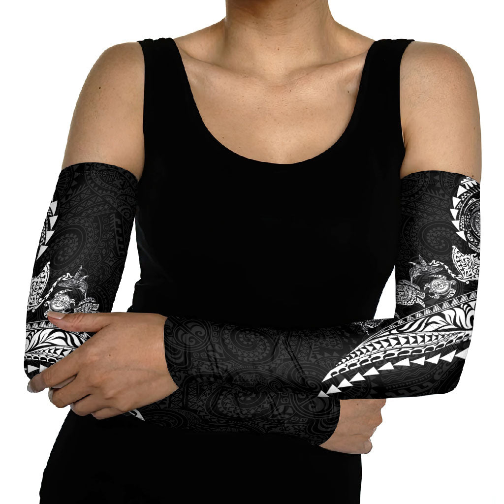 Hawaiian Kakau Tribal Sea Animals Tattoos Arm Sleeves Black Color LT03 - Polynesian Pride