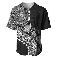 Hawaiian Kakau Tribal Sea Animals Tattoos Baseball Jersey Black Color LT03 Black - Polynesian Pride