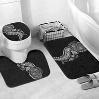Hawaiian Kakau Tribal Sea Animals Tattoos Bathroom Set Black Color LT03 Mat Set Only (3 pcs) One Size Black - Polynesian Pride