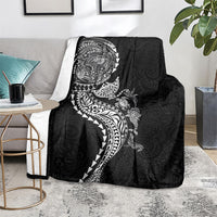 Hawaiian Kakau Tribal Sea Animals Tattoos Blanket Black Color LT03 - Polynesian Pride