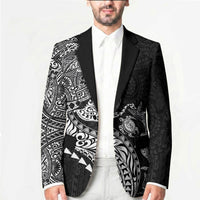 Hawaiian Kakau Tribal Sea Animals Tattoos Blazer Black Color LT03 - Polynesian Pride