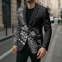 Hawaiian Kakau Tribal Sea Animals Tattoos Blazer Black Color LT03 - Polynesian Pride