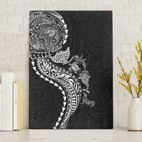Hawaiian Kakau Tribal Sea Animals Tattoos Canvas Wall Art Black Color LT03 Without Frame Black - Polynesian Pride