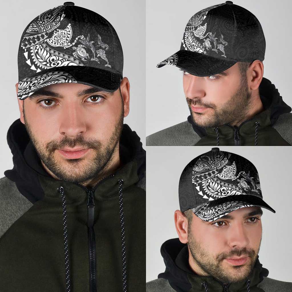 Hawaiian Kakau Tribal Sea Animals Tattoos Classic Cap Black Color LT03 - Polynesian Pride