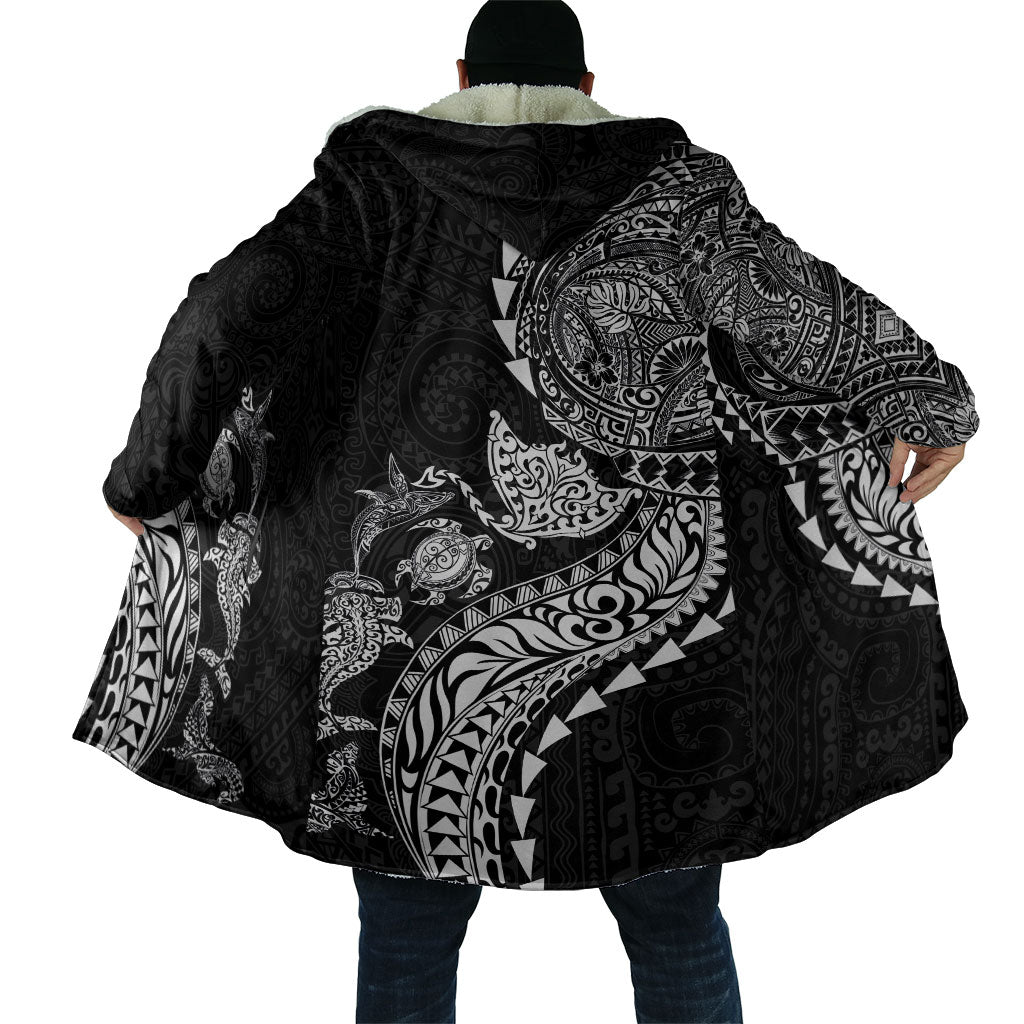 Hawaiian Kakau Tribal Sea Animals Tattoos Cloak Black Color LT03 - Polynesian Pride