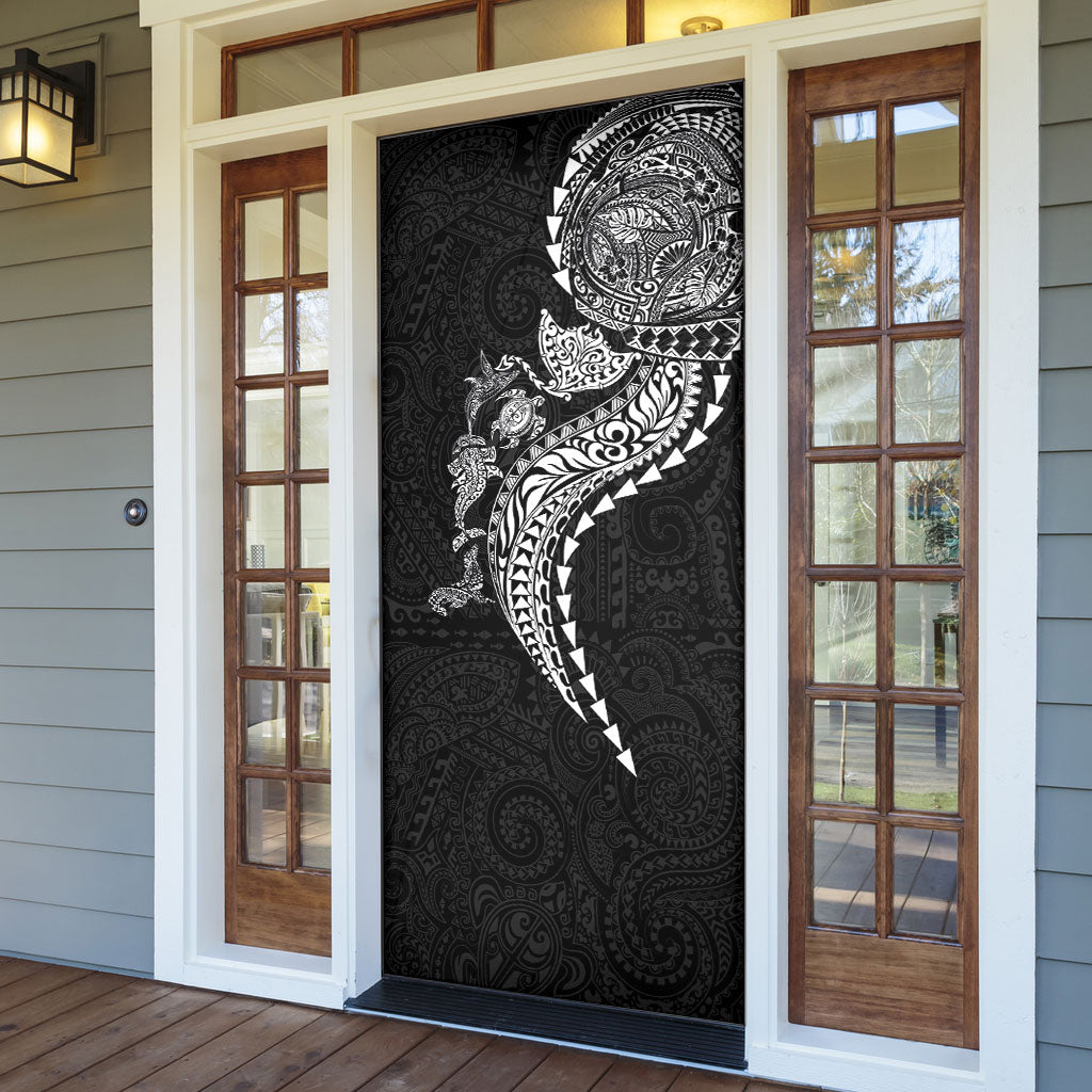 Hawaiian Kakau Tribal Sea Animals Tattoos Door Cover Black Color LT03 - Polynesian Pride