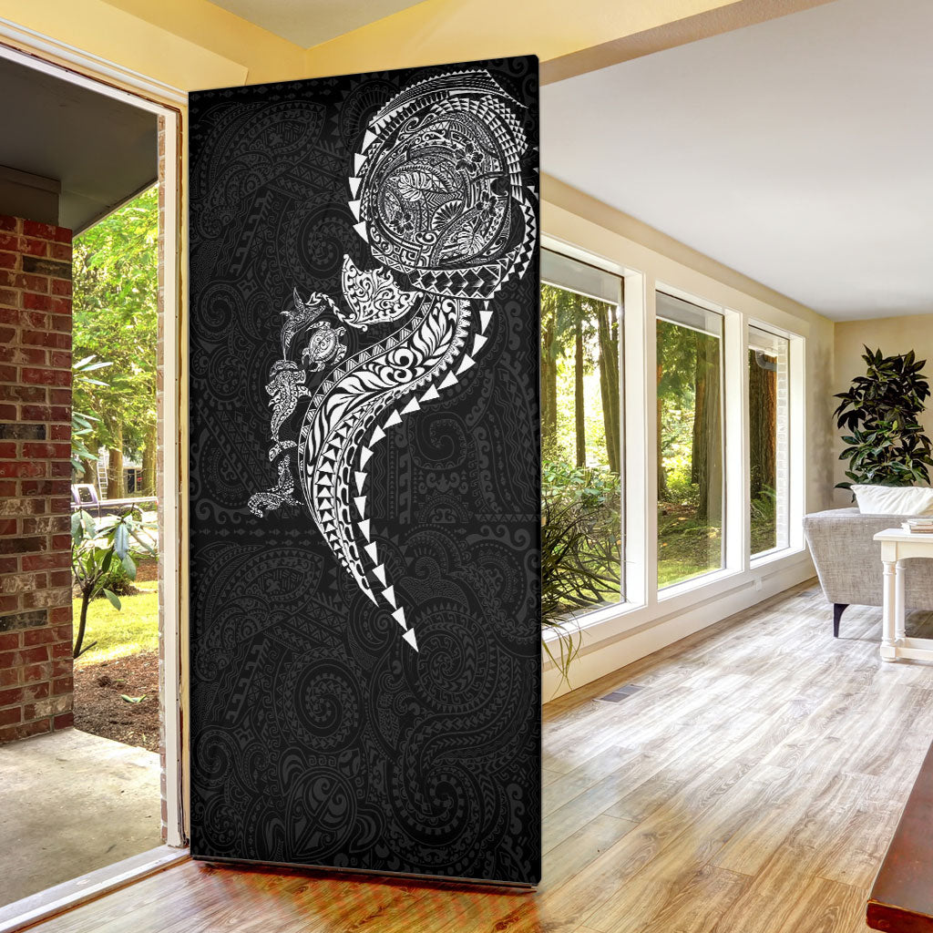 Hawaiian Kakau Tribal Sea Animals Tattoos Door Cover Black Color LT03 - Polynesian Pride