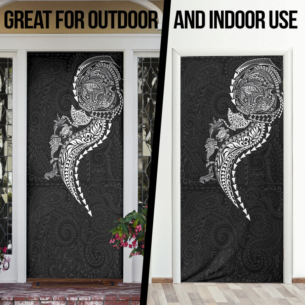 Hawaiian Kakau Tribal Sea Animals Tattoos Door Cover Black Color LT03 - Polynesian Pride