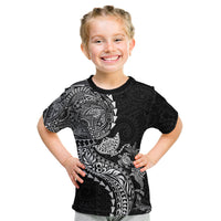 Hawaiian Kakau Tribal Sea Animals Tattoos Kid T Shirt Black Color