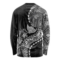 Hawaiian Kakau Tribal Sea Animals Tattoos Long Sleeve Shirt Black Color LT03 - Polynesian Pride