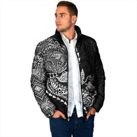 Hawaiian Kakau Tribal Sea Animals Tattoos Padded Jacket Black Color LT03 - Polynesian Pride