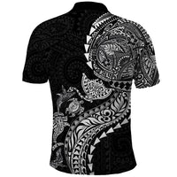 Hawaiian Kakau Tribal Sea Animals Tattoos Polo Shirt Black Color LT03 - Polynesian Pride