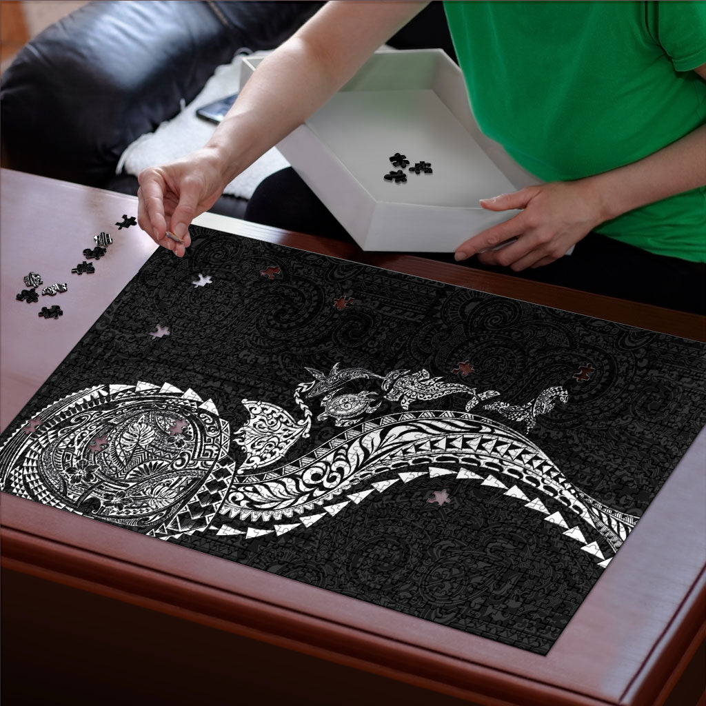 Hawaiian Kakau Tribal Sea Animals Tattoos Puzzle Black Color LT03 - Polynesian Pride