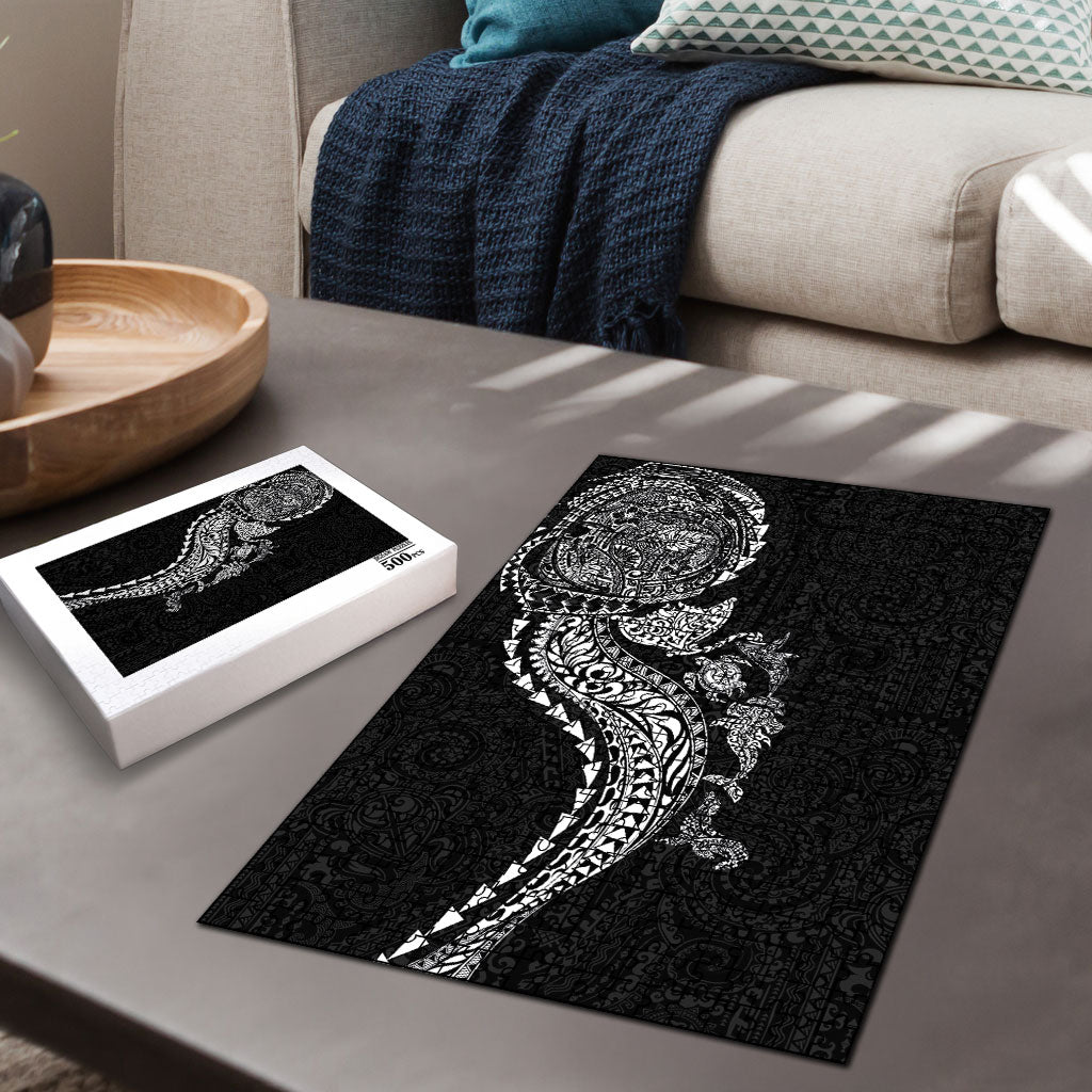 Hawaiian Kakau Tribal Sea Animals Tattoos Puzzle Black Color LT03 - Polynesian Pride