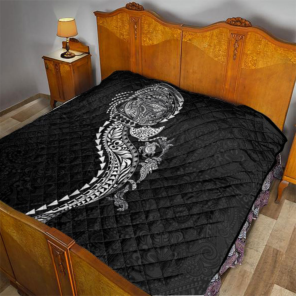 Hawaiian Kakau Tribal Sea Animals Tattoos Quilt Black Color LT03 - Polynesian Pride