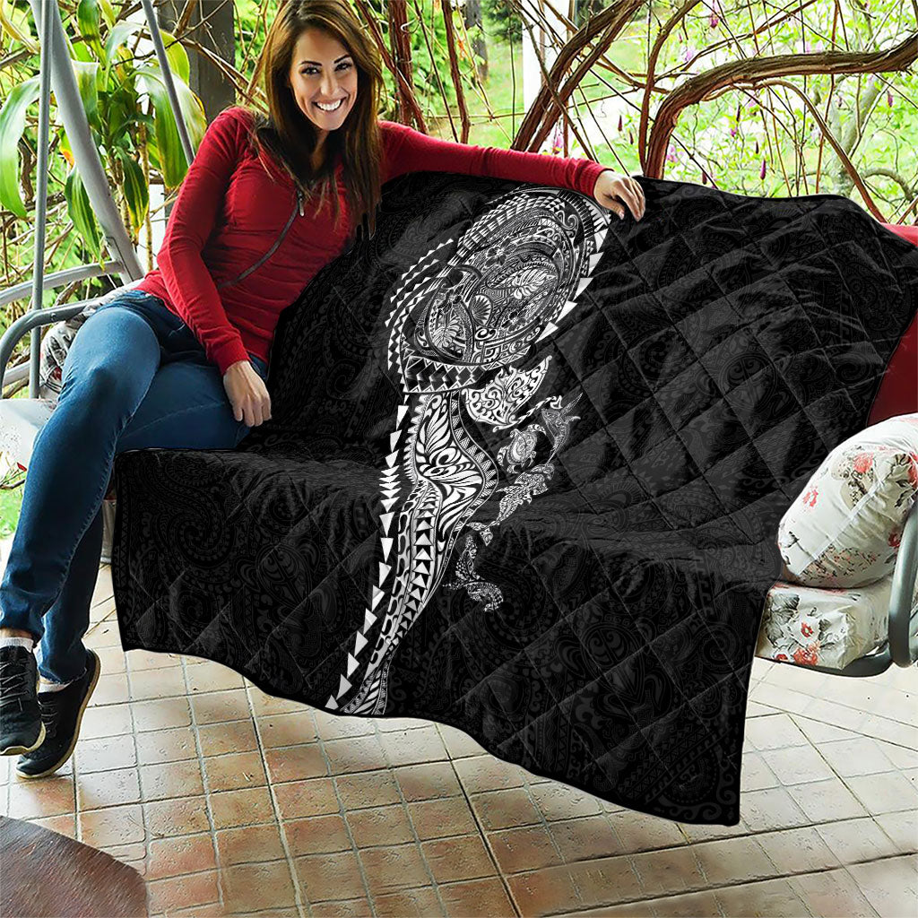 Hawaiian Kakau Tribal Sea Animals Tattoos Quilt Black Color LT03 - Polynesian Pride