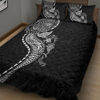 Hawaiian Kakau Tribal Sea Animals Tattoos Quilt Bed Set Black Color LT03 - Polynesian Pride
