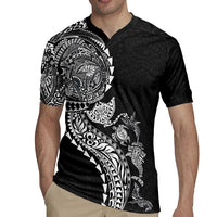 Hawaiian Kakau Tribal Sea Animals Tattoos Rugby Jersey Black Color LT03 - Polynesian Pride