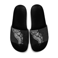 Hawaiian Kakau Tribal Sea Animals Tattoos Slide Sandals Black Color LT03 Black - Polynesian Pride