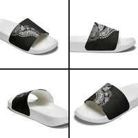 Hawaiian Kakau Tribal Sea Animals Tattoos Slide Sandals Black Color LT03 - Polynesian Pride
