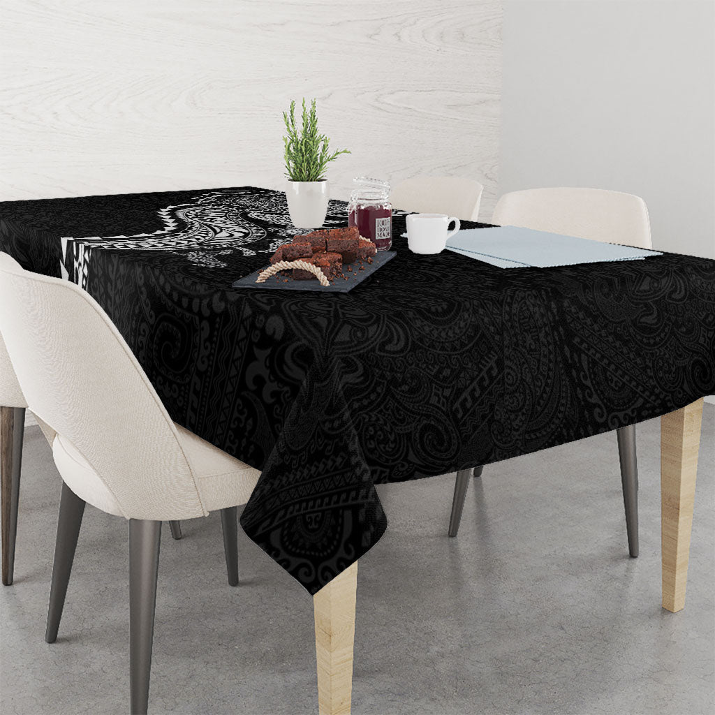 Hawaiian Kakau Tribal Sea Animals Tattoos Tablecloth Black Color LT03 - Polynesian Pride