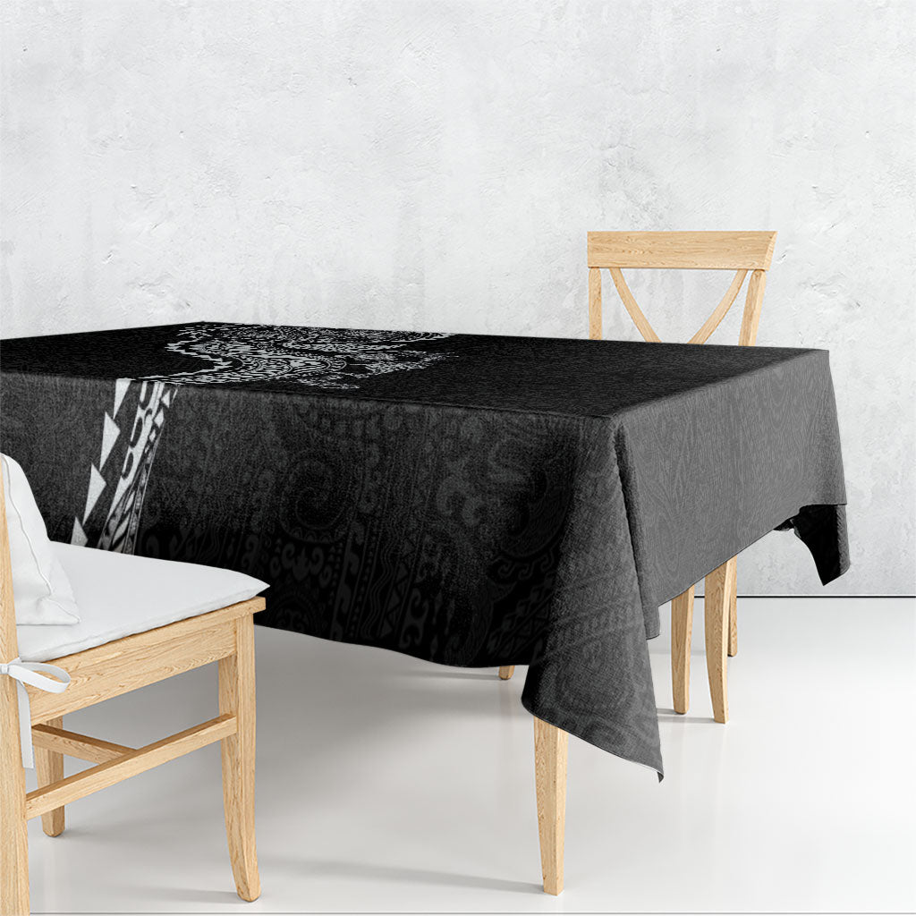 Hawaiian Kakau Tribal Sea Animals Tattoos Tablecloth Black Color LT03 - Polynesian Pride
