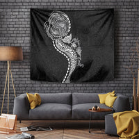 Hawaiian Kakau Tribal Sea Animals Tattoos Tapestry Black Color LT03 Black - Polynesian Pride