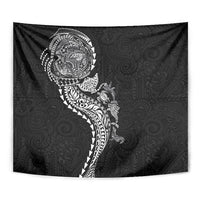 Hawaiian Kakau Tribal Sea Animals Tattoos Tapestry Black Color LT03 - Polynesian Pride