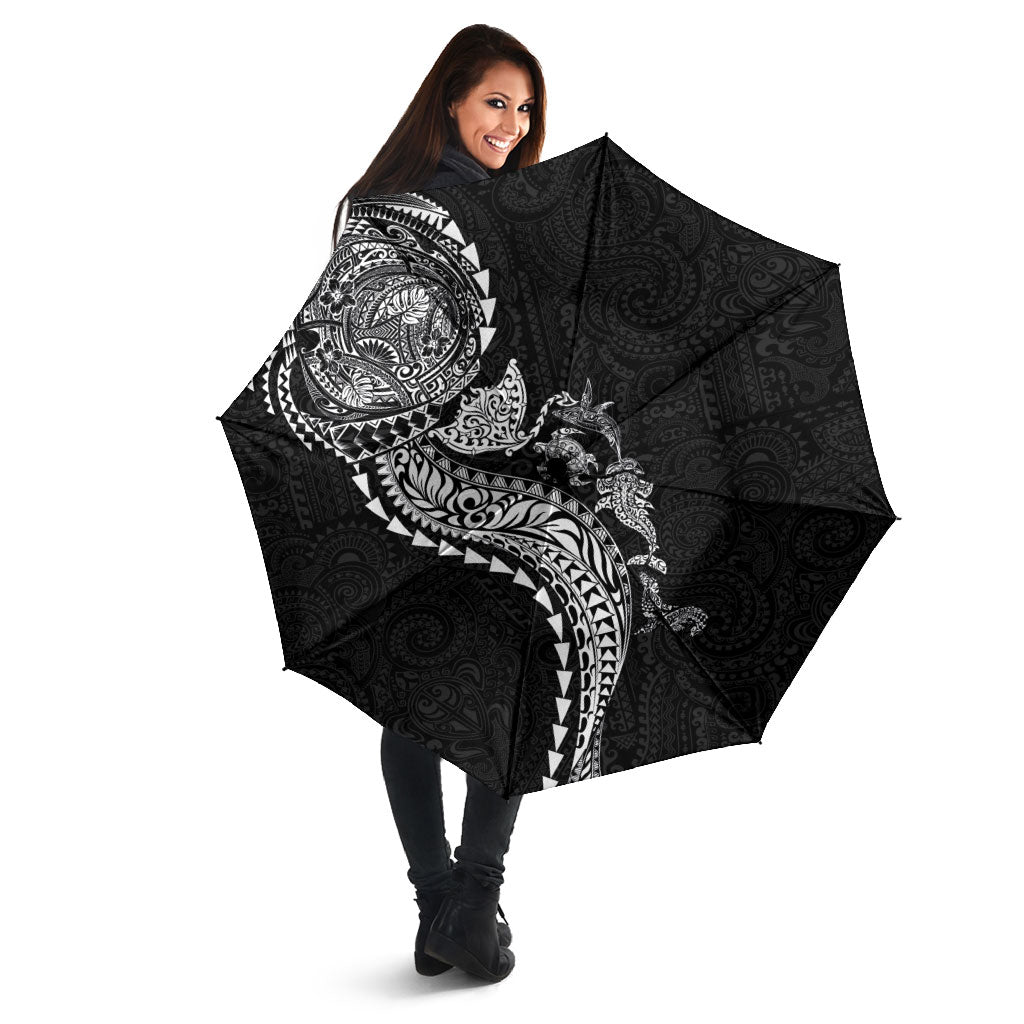 Hawaiian Kakau Tribal Sea Animals Tattoos Umbrella Black Color LT03 - Polynesian Pride