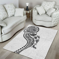 Hawaiian Kakau Tribal Sea Animals Tattoos Area Rug White Color LT03 - Polynesian Pride