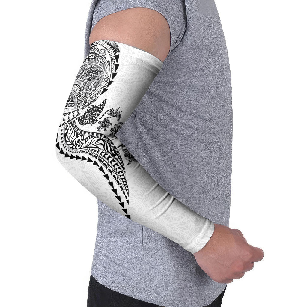 Hawaiian Kakau Tribal Sea Animals Tattoos Arm Sleeves White Color LT03 - Polynesian Pride
