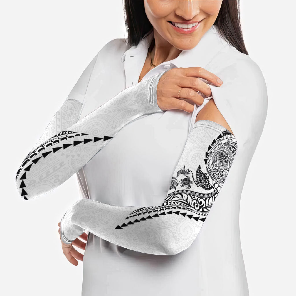 Hawaiian Kakau Tribal Sea Animals Tattoos Arm Sleeves White Color LT03 - Polynesian Pride