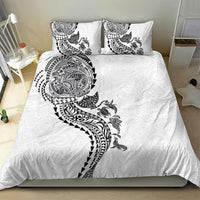 Hawaiian Kakau Tribal Sea Animals Tattoos Bedding Set White Color LT03 - Polynesian Pride
