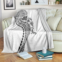 Hawaiian Kakau Tribal Sea Animals Tattoos Blanket White Color LT03 White - Polynesian Pride