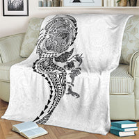 Hawaiian Kakau Tribal Sea Animals Tattoos Blanket White Color LT03 - Polynesian Pride