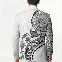 Hawaiian Kakau Tribal Sea Animals Tattoos Blazer White Color LT03 - Polynesian Pride