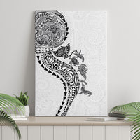 Hawaiian Kakau Tribal Sea Animals Tattoos Canvas Wall Art White Color LT03 - Polynesian Pride