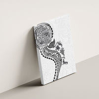Hawaiian Kakau Tribal Sea Animals Tattoos Canvas Wall Art White Color LT03 - Polynesian Pride