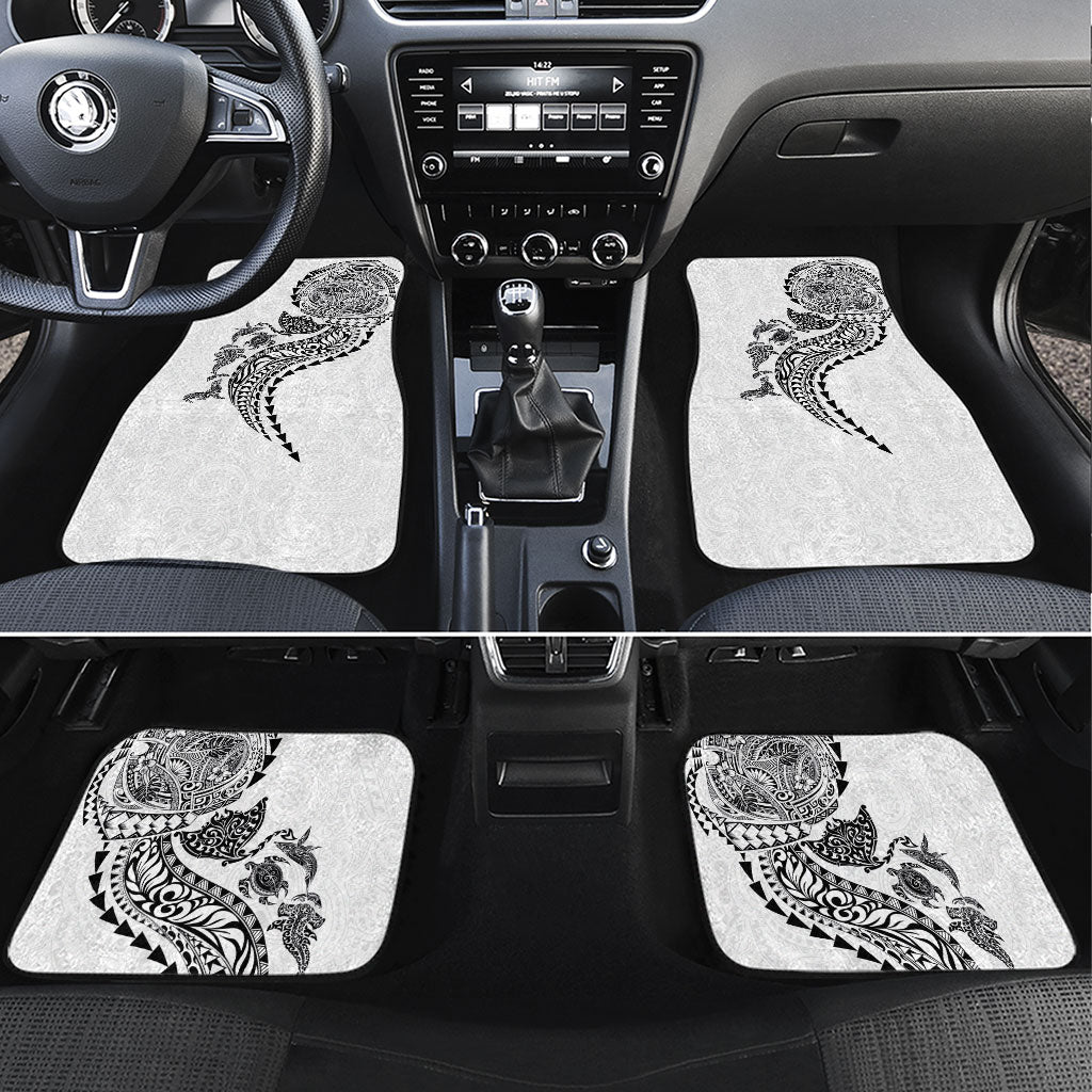 Hawaiian Kakau Tribal Sea Animals Tattoos Car Mats White Color LT03 Set 4pcs White - Polynesian Pride