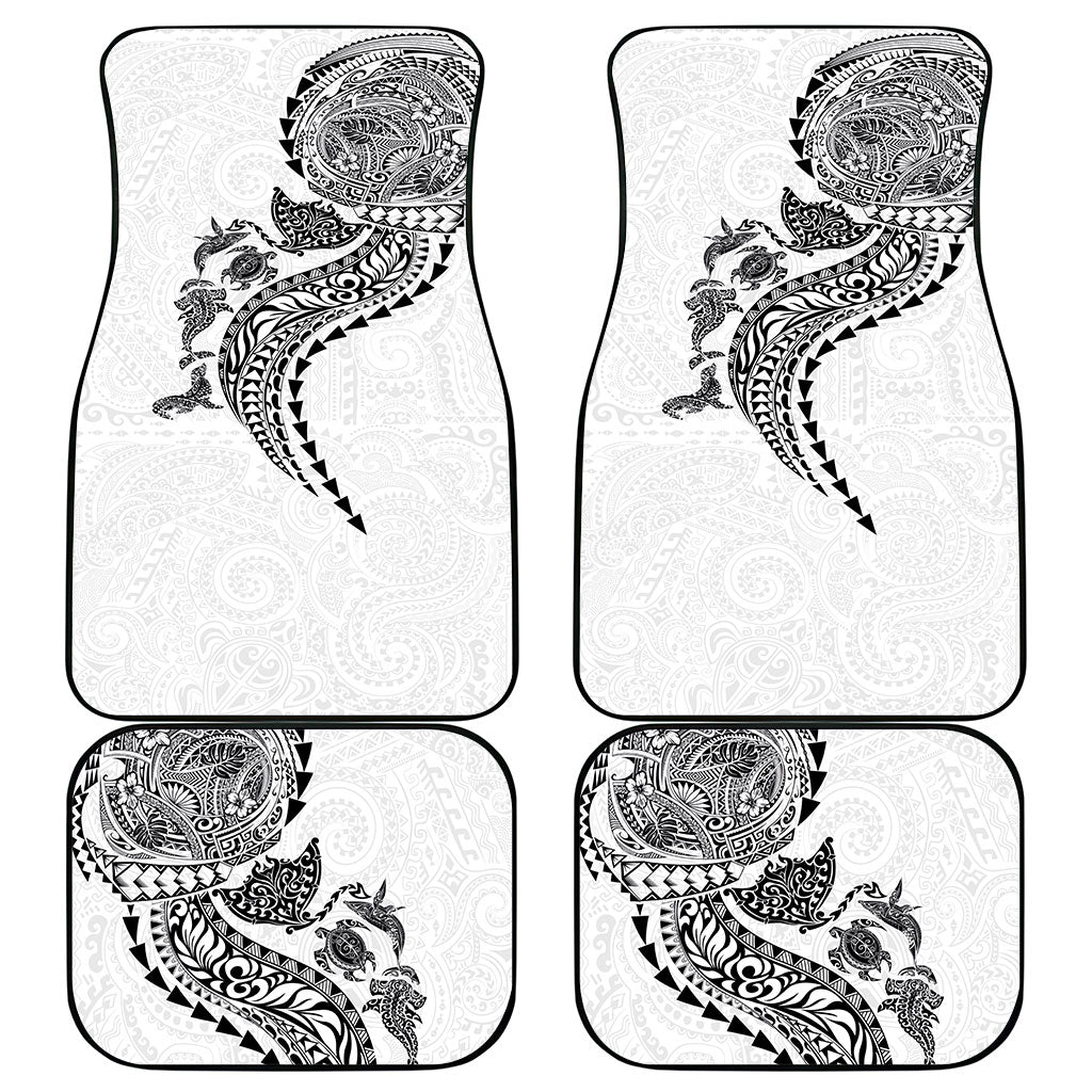 Hawaiian Kakau Tribal Sea Animals Tattoos Car Mats White Color LT03 - Polynesian Pride